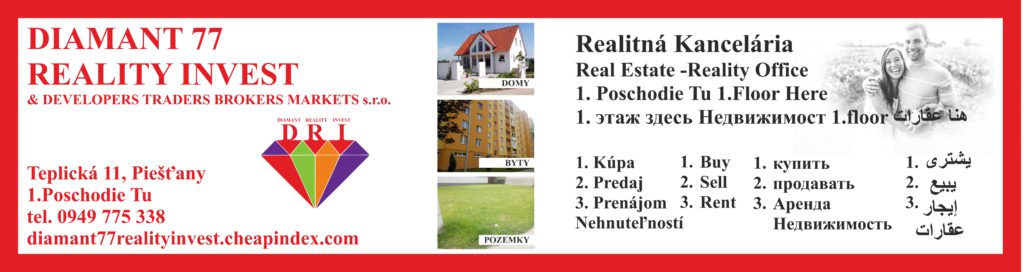 iamant77 Reality Invest Developers Traders Brokers Markets nehnutelnosti reality kupa predaj prenajom domy byty pozemky